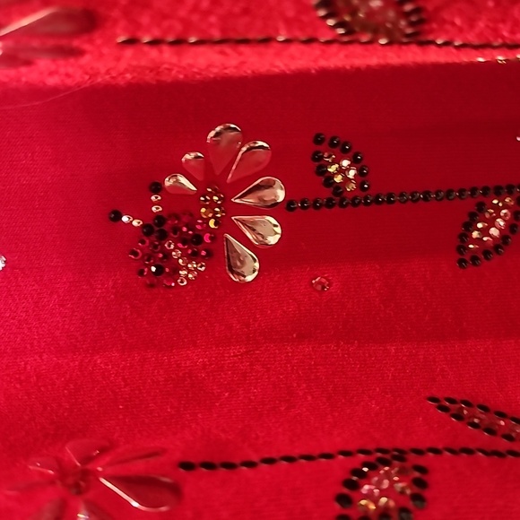 Vintage Christine Alexander red drop shoulder front zip embellished sweatshirt - Picture 5 of 10